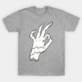 Ancient Okay Hand in Black and White T-Shirt